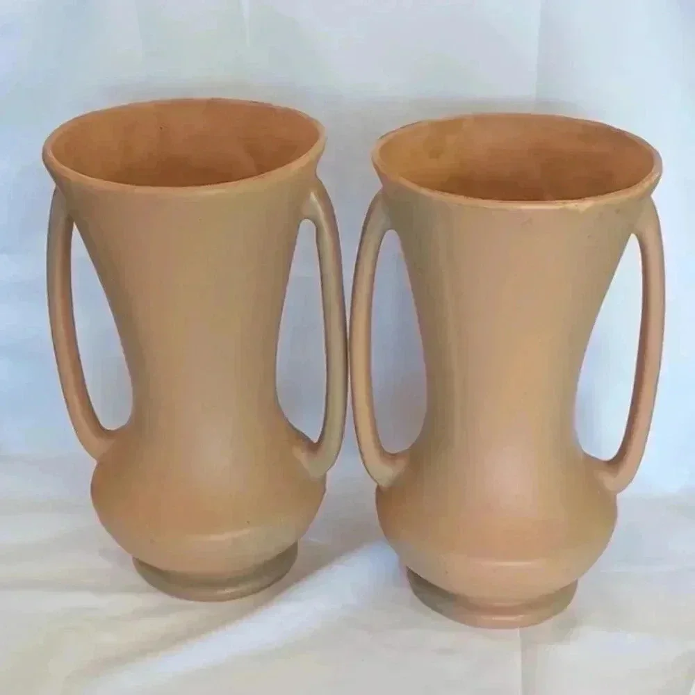 Vintage pair of Weller dogwood vases